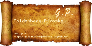 Goldenberg Piroska névjegykártya